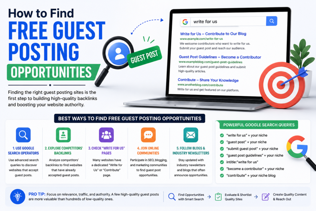 Find Free Guest Posting Opportunities