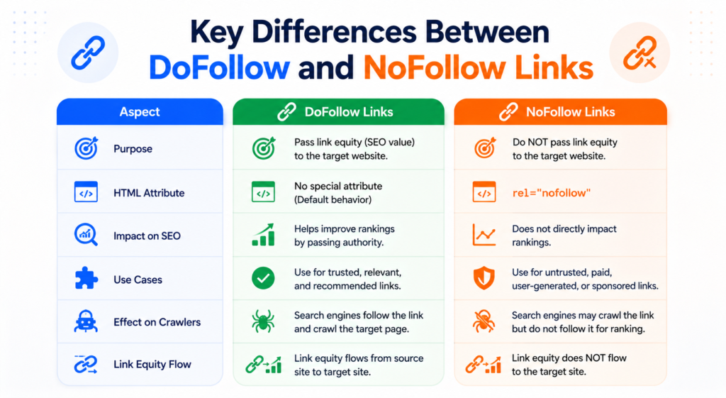 Differences Between DoFollow and NoFollow Links